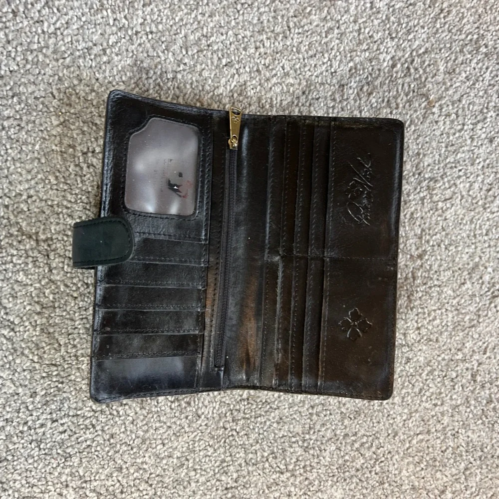 Patricia Nash Plaid Wallet Womens linnet leather Blue Green Tartan Slim Clutch‎